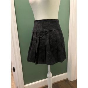 Women's Casual Plaid High Waist A-Line Wool Pleated Short Skirt